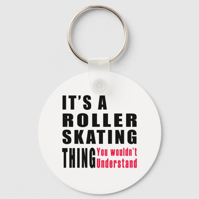 Roller Skating Thing Designs Key Ring (Front)