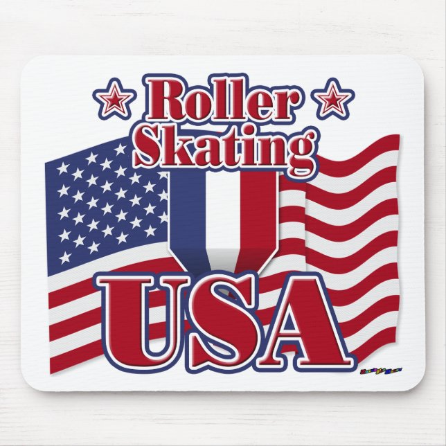 Roller Skating USA Mouse Mat (Front)
