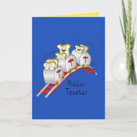 Roller Toaster Funny Roller Coaster Greeting Card