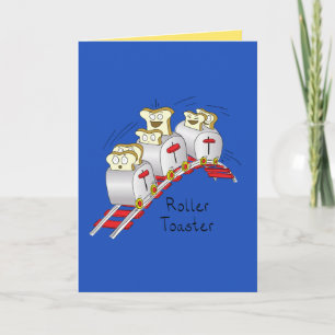 Roller Toaster Funny Roller Coaster Greeting Card