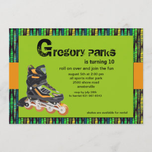 Rollerblade Party Invitation