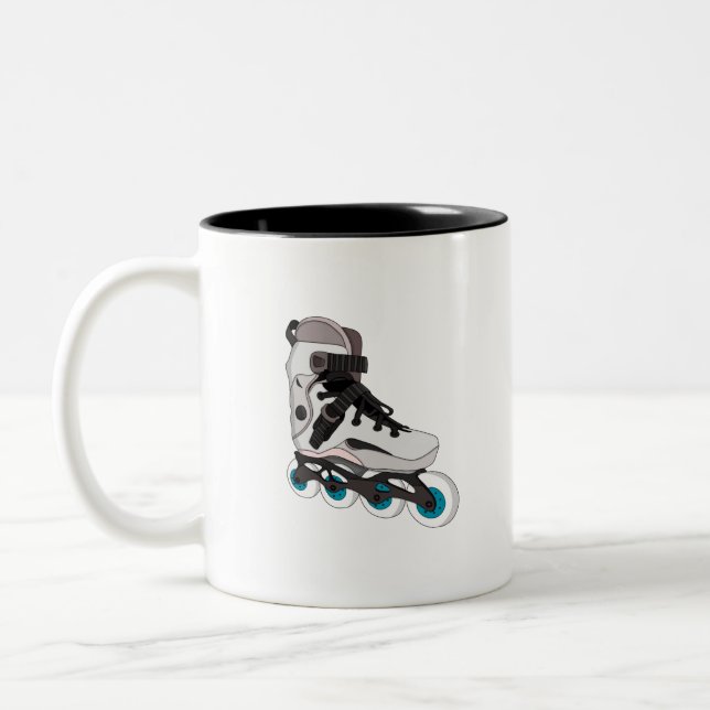 Rollerblades Rollerskates Inline Skates Art Two-Tone Coffee Mug (Left)