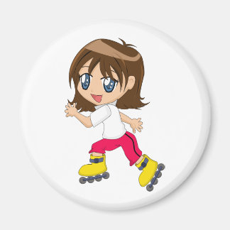 Rollerblading Girl Magnet