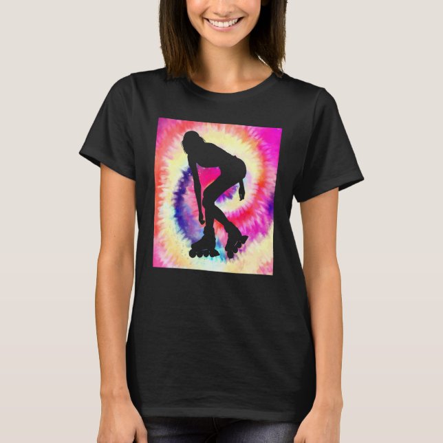 Rollerblading Girl Women's Tie Dye Skate Roller Ro T-Shirt (Front)