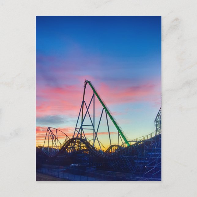 rollercoaster amusement ride postcard (Front)