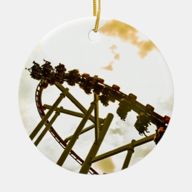 Rollercoaster Ceramic Tree Decoration (Front)