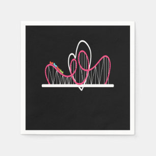 Rollercoaster Heart Amusement Park Napkin
