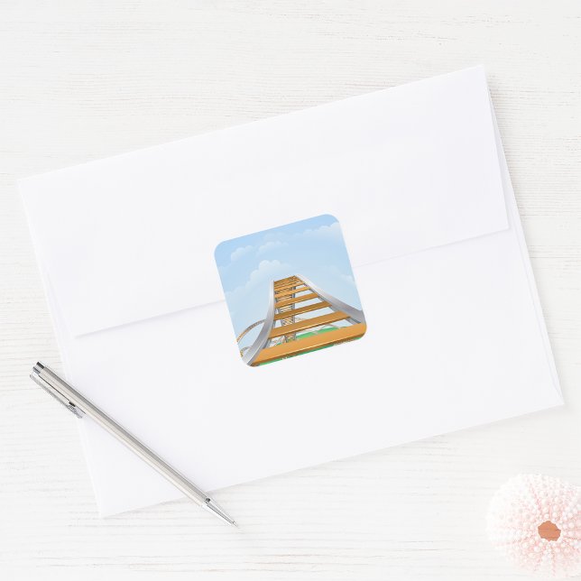 Rollercoaster Track Square Sticker (Creator Uploaded)