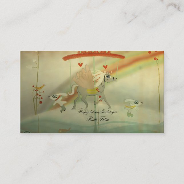 Rollerskate bunny ice old vintage business card (Front)