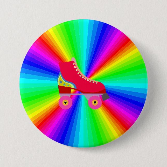 Rollerskate On Colour Spectrum Radial 7.5 Cm Round Badge (Front)