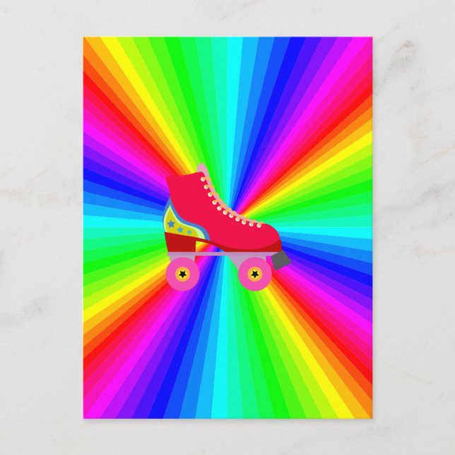 Rollerskate On Colour Spectrum Radial Postcard (Front)