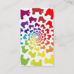 rollerskate rainbow circle business card