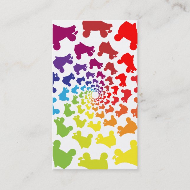 rollerskate rainbow circle business card (Front)