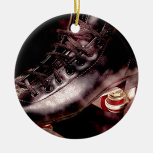 Rollerskate Roller Derby Grunge Style Ceramic Tree Decoration