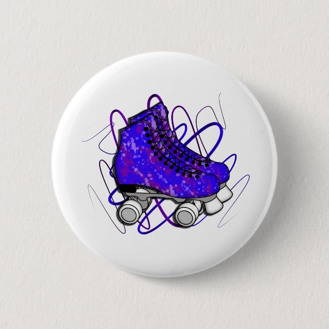 Rollerskates 6 Cm Round Badge (Front)