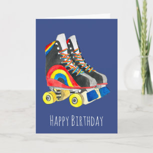Rollerskates retro eighties art card