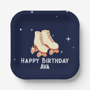 Rollerskating Birthday Party Plate