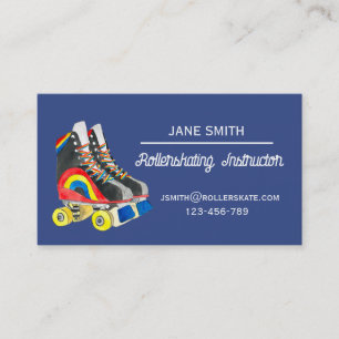 Rollerskating teacher business card