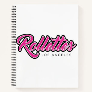 Rollettes notebook pink logo