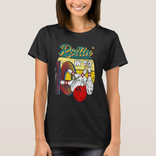 Rollin Into 10 Bowling Birthday Party 10th Birthda T-Shirt