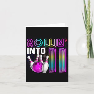 Rollin Into 11 Bowling Birthday Party 11th Birthda Card