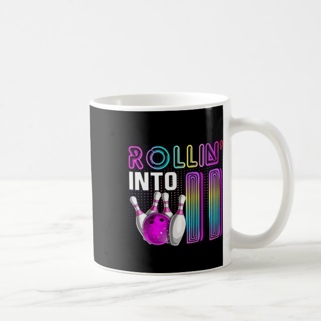 Rollin Into 11 Bowling Birthday Party 11th Birthda Coffee Mug (Right)