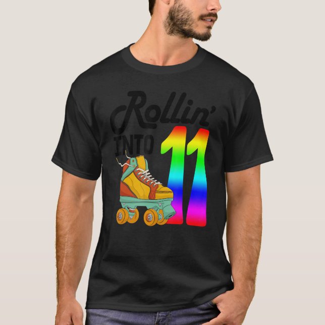 Rollin Into 11   Women Skating Rolling Shoes Birth T-Shirt (Front)