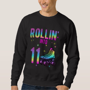 Rollin' Into 11th Birthday Roller Skate Lifestyle Sweatshirt