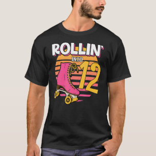 Rollin' Into 12 Roller Girl 12th Birthday Party Sk T-Shirt
