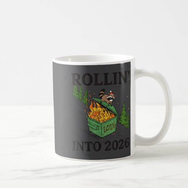 Rollin' Into 2026 For Women Boys Men Kids Happy Ne Coffee Mug (Right)