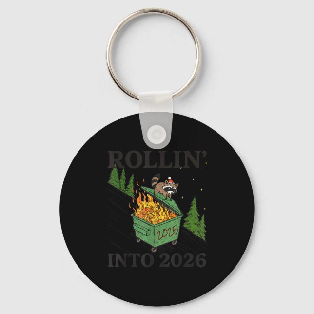 Rollin' Into 2026 For Women Boys Men Kids Happy Ne Key Ring (Front)