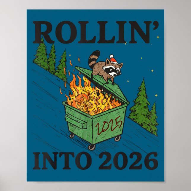 Rollin' Into 2026 For Women Boys Men Kids Happy Ne Poster (Front)