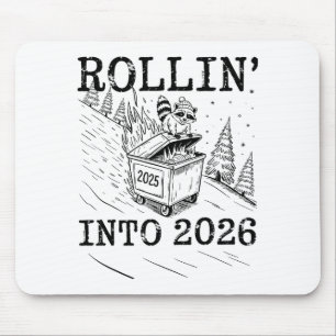 Rollin’ Into 2026 Raccoon Dumpster Fire New Year M Mouse Mat