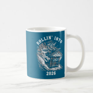 Rollin Into 2026 Raccoon Funny Dumpster Fire 2025  Coffee Mug