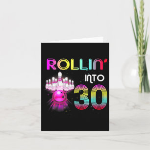 Rollin Into 30 Bowling Birthday Party 30th Birthda Card