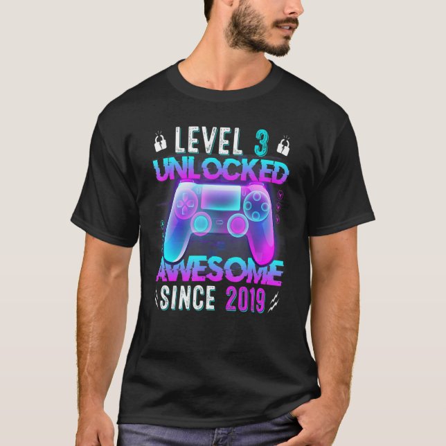 Rollin' Into 3 Awesome 2019 Roller Skating 3rd Bir T-Shirt (Front)