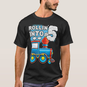 Rollin' Into 5 Train 5th Birthday Party Supply Bir T-Shirt