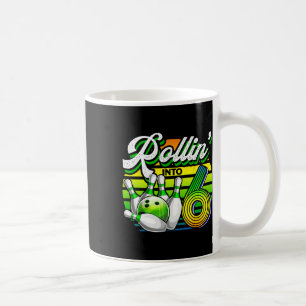 Rollin' Into 6 Retro Bowling Ball 6th Birthday Par Coffee Mug