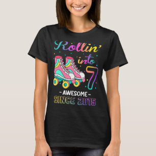 Rollin' into 7 Awesome 2015 Roller Skating 7th Bir T-Shirt
