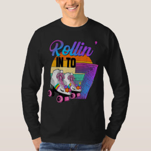 Rollin' Into 7 Roller Skating Rink 7th Birthday Pa T-Shirt