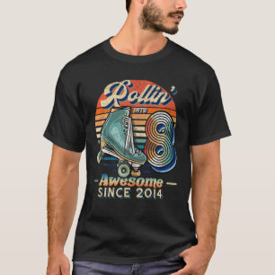 Rollin' Into 8 Awesome 2014 Roller Skating 8Th Bir T-Shirt