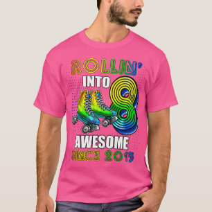 Rollin' Into 8 Awesome 2015 Roller Skating 8Th Bir T-Shirt