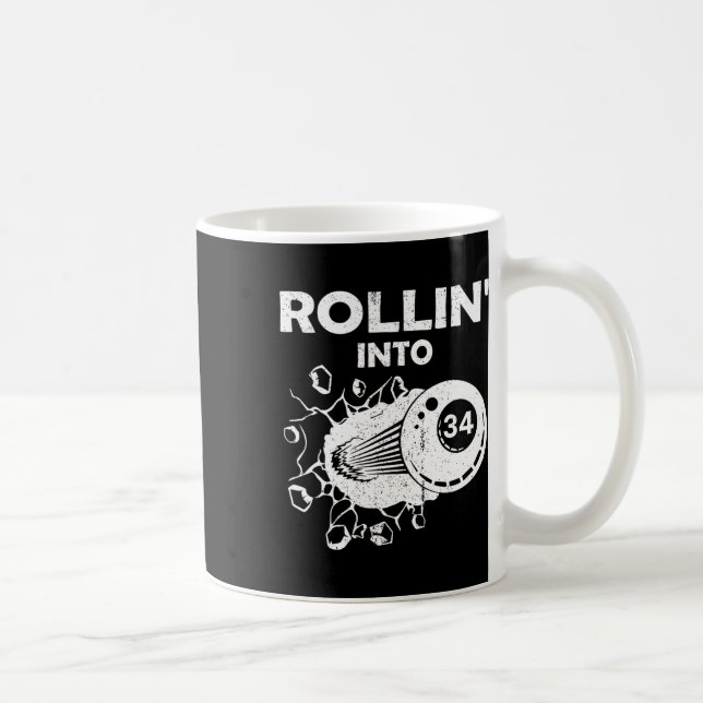 Rollin Into &#  Billiards &# th Birthday Flaming Coffee Mug (Right)