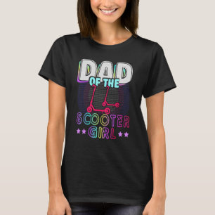 Rollin Into Dad Of The Scooter Girl Kids Retro Cel T-Shirt