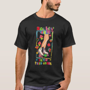 Rollin' Into Third Grade Mushroom Skates Cream Col T-Shirt