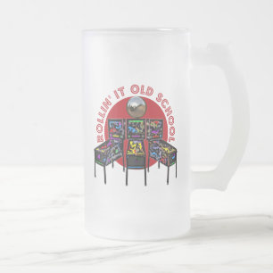 Rollin' It Old School Frosted Glass Beer Mug