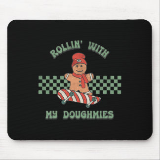 Rollin With My Doughmies Retro Gingerbread Man Ska Mouse Mat