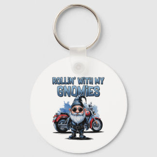 Rollin’ With My Gnomies Motorcycle Key Ring