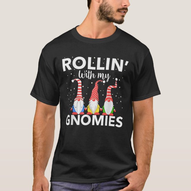 Rollin With My Gnomies Women s Christmas Novelty  T-Shirt (Front)