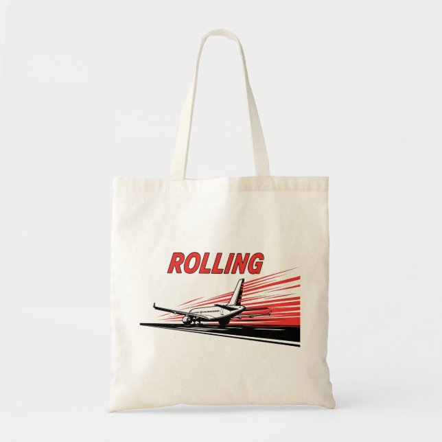 Rolling Aeroplane Aviation Tote Bag (Front)